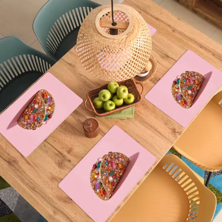 Placemat - 6 stuks - Taco - Kleurrijk - Edelstenen - Goud — 6