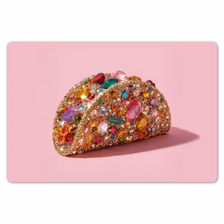 Placemat - 6 stuks - Taco - Kleurrijk - Edelstenen - Goud — 7