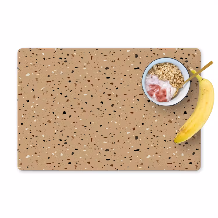 Placemat - 6 stuks - Terrazzo - Patroon - Beige — 1