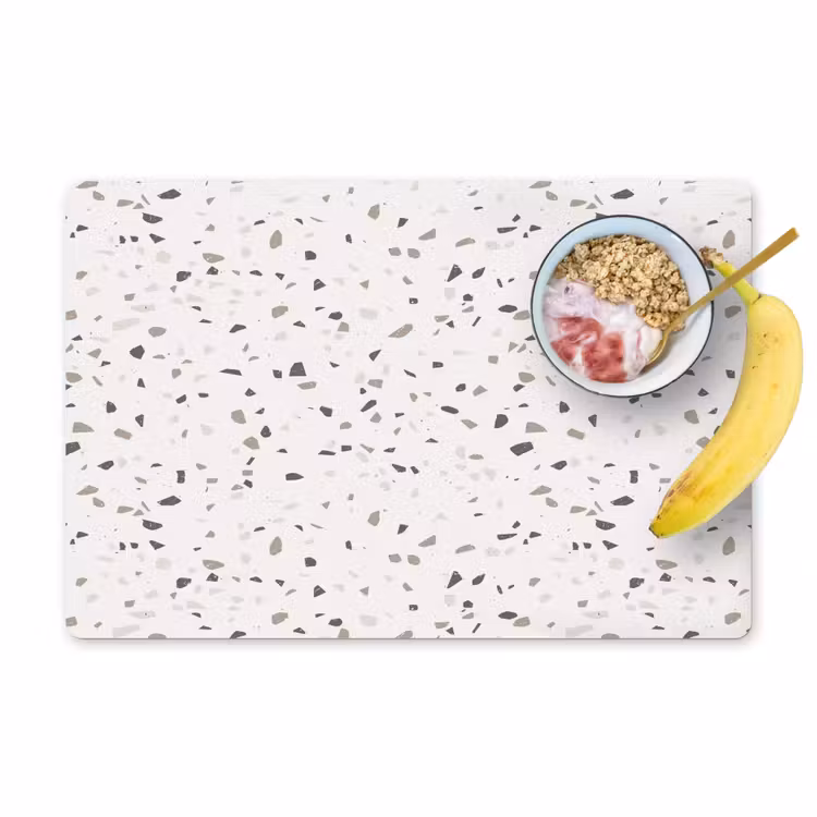 Placemat - 6 stuks - Terrazzo - Patroon - Créme — 1