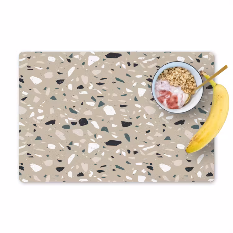 Placemat - 6 stuks - Terrazzo - Patroon - Groen — 1