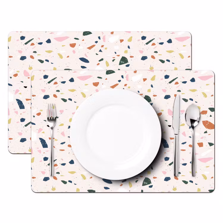 Placemat - 6 stuks - Terrazzo - Patroon - Kleurrijk — 2