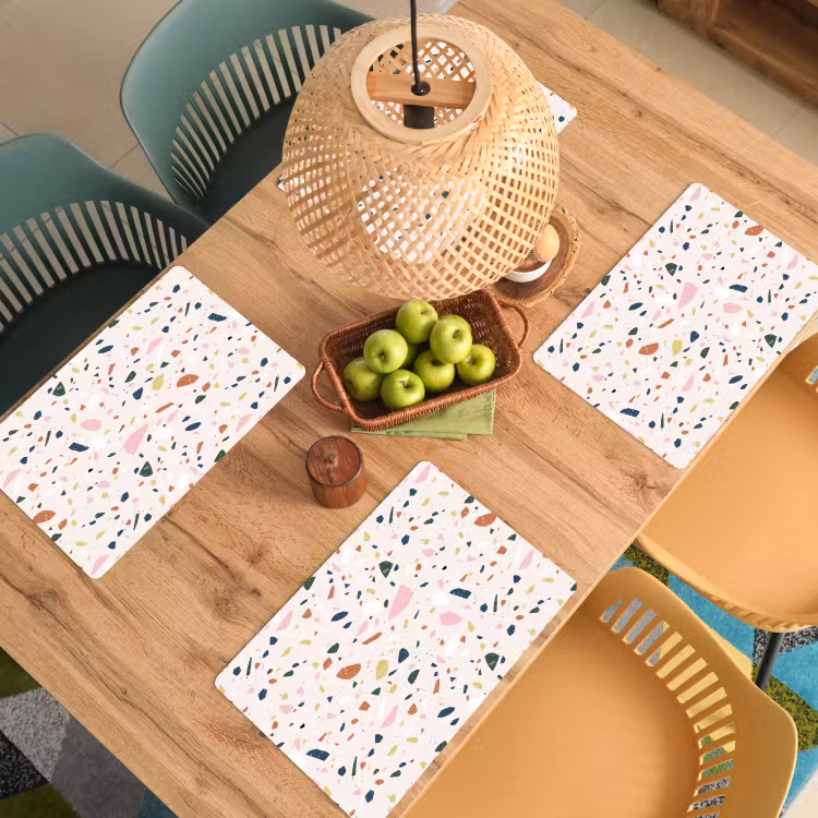 Placemat - 6 stuks - Terrazzo - Patroon - Kleurrijk — 6