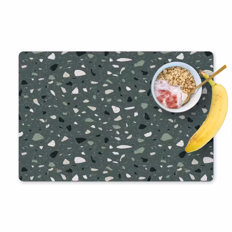 Placemat - 6 stuks - Terrazzo - Patroon - Kleurrijk - Groen — 1