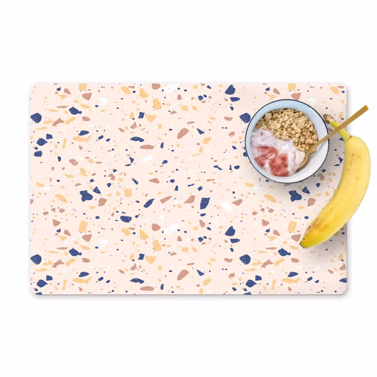 Placemat - 6 stuks - Terrazzo - Patroon - Kleurrijk - Indigo — 1