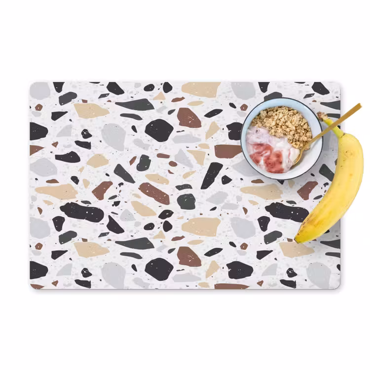 Placemat - 6 stuks - Terrazzo - Patroon - Kleurrijk - Klei — 1