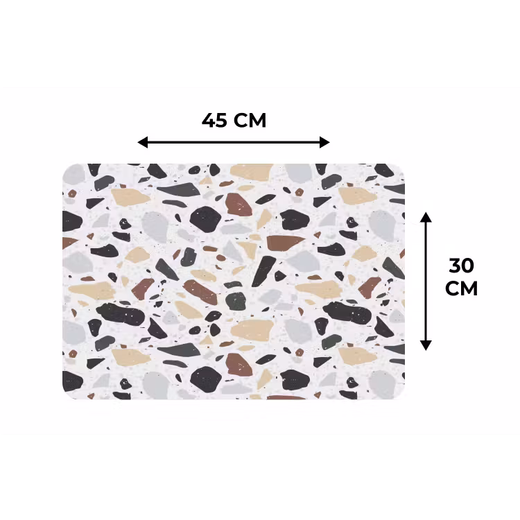 Placemat - 6 stuks - Terrazzo - Patroon - Kleurrijk - Klei — 3
