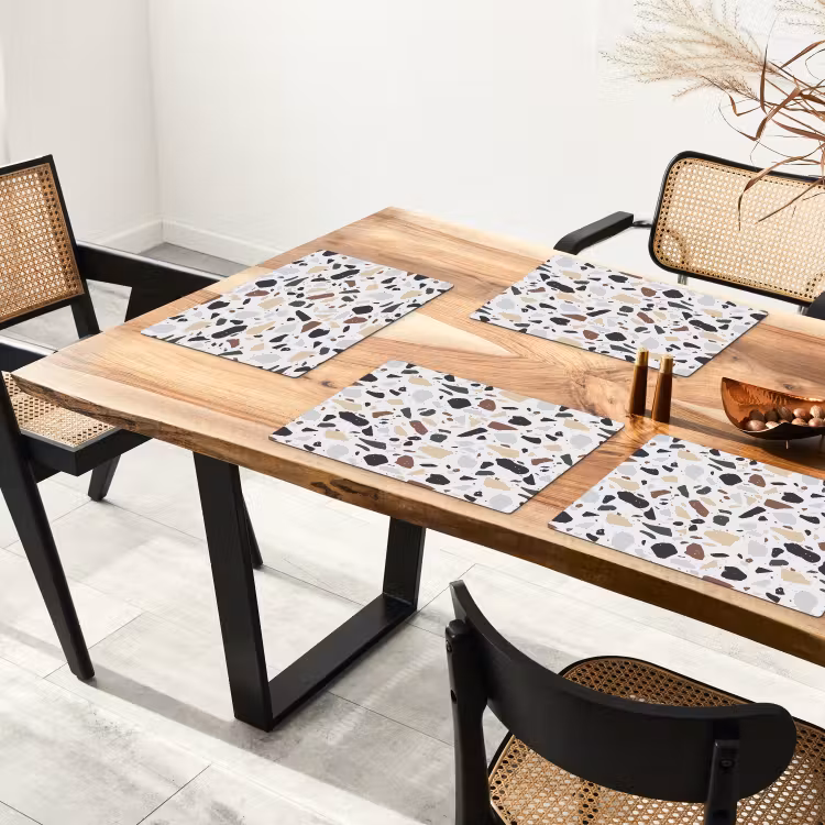 Placemat - 6 stuks - Terrazzo - Patroon - Kleurrijk - Klei — 5