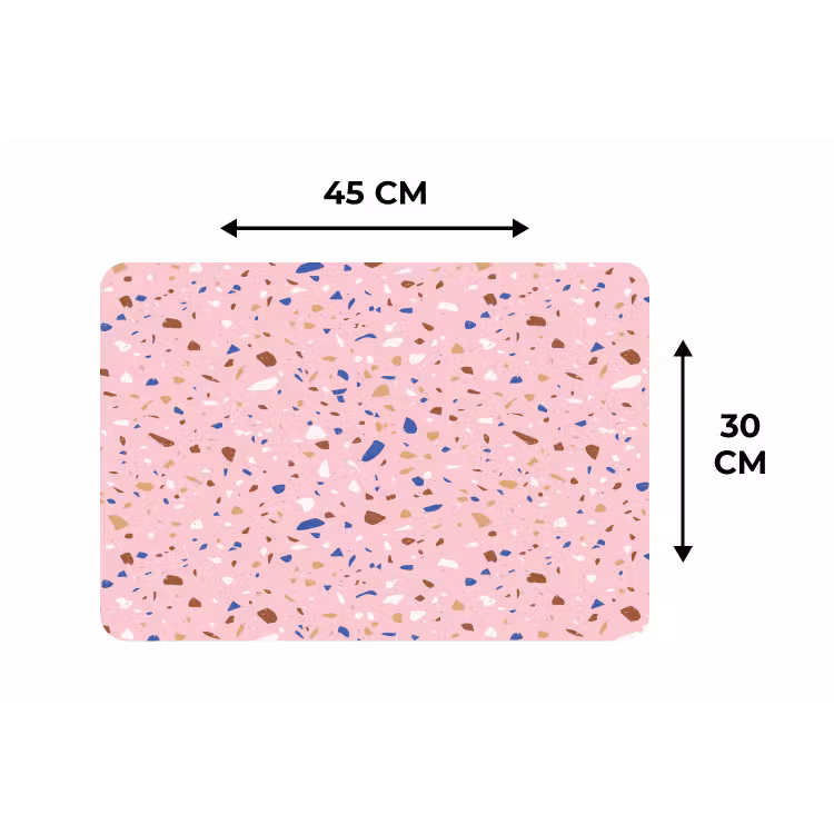 Placemat - 6 stuks - Terrazzo - Patroon - Kleurrijk - Roze — 3