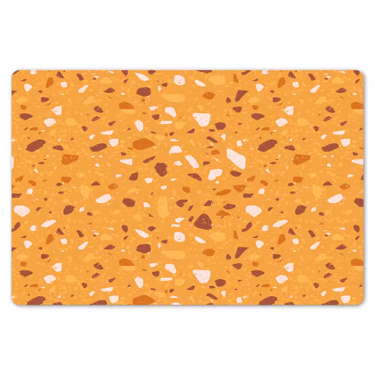 Placemat - 6 stuks - Terrazzo - Patroon - Okergeel — 7