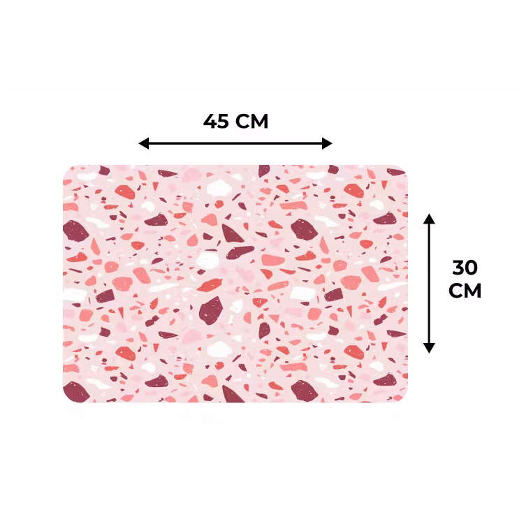 Placemat - 6 stuks - Terrazzo - Patroon - Roze — 3