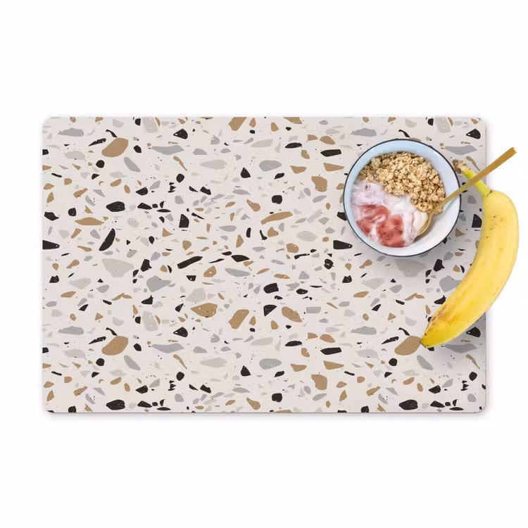 Placemat - 6 stuks - Terrazzo - Patroon - Staal — 1