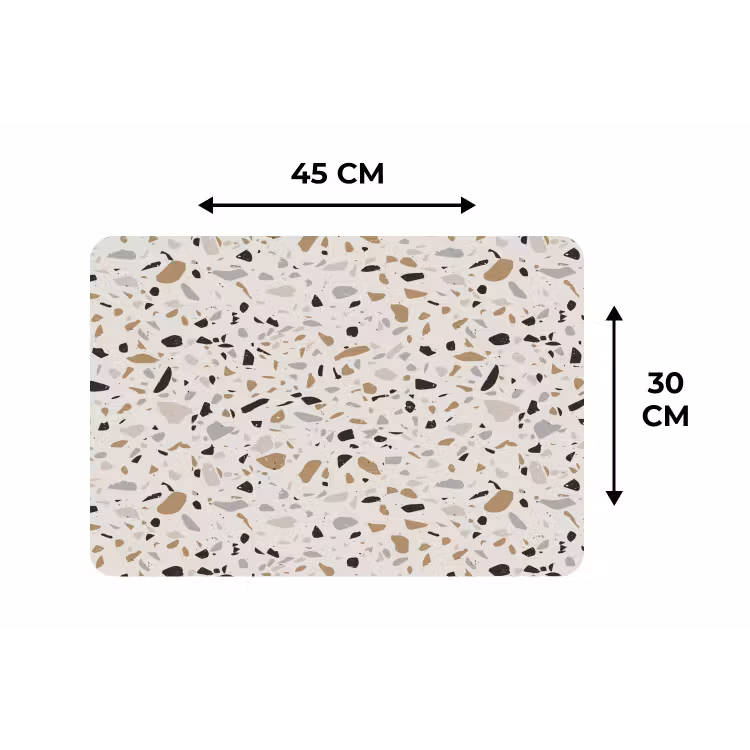 Placemat - 6 stuks - Terrazzo - Patroon - Staal — 3