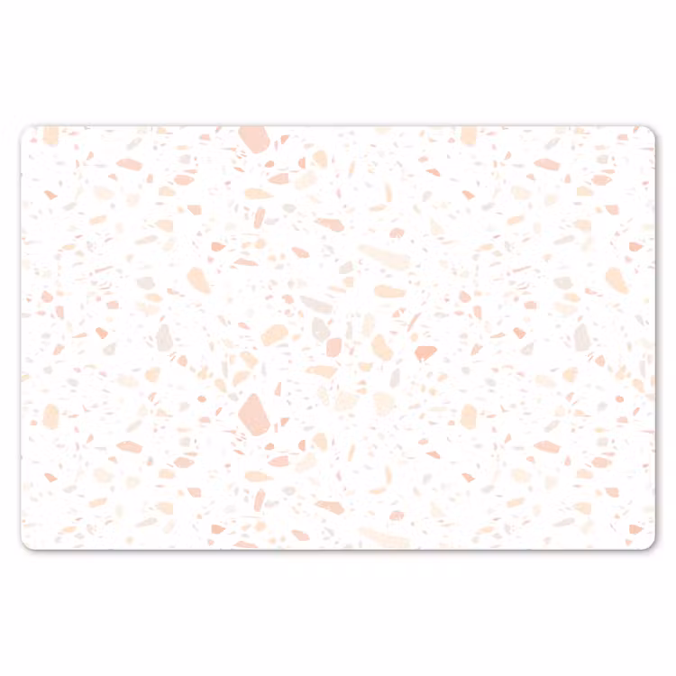 Placemat - 6 stuks - Terrazzo - Patroon - Wit - Perzik — 7