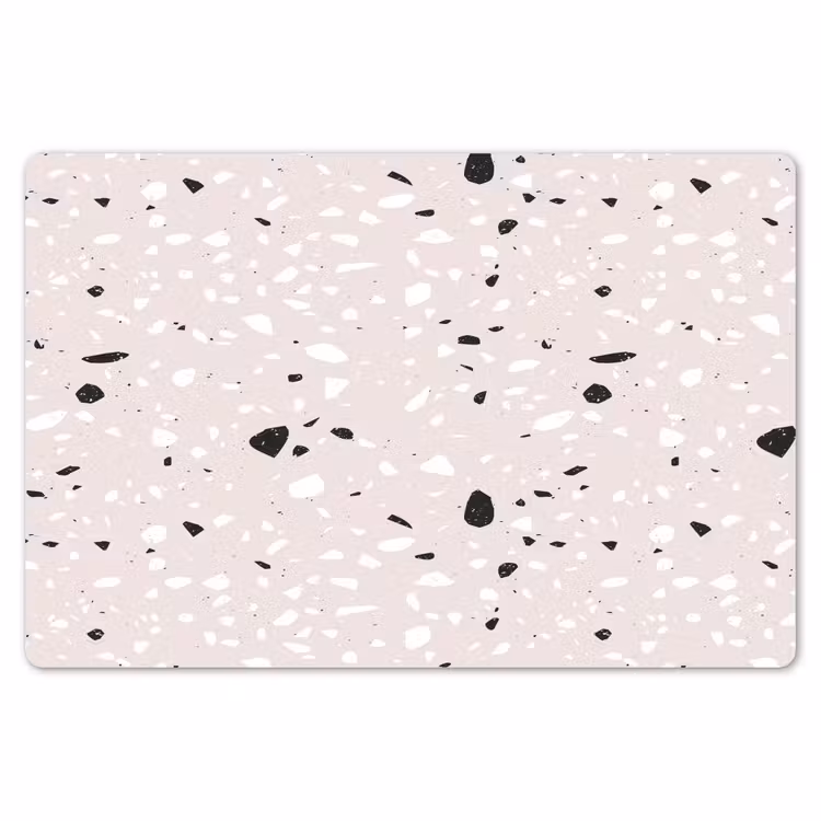 Placemat - 6 stuks - Terrazzo - Patroon - Zacht - Zwart - Wit — 7