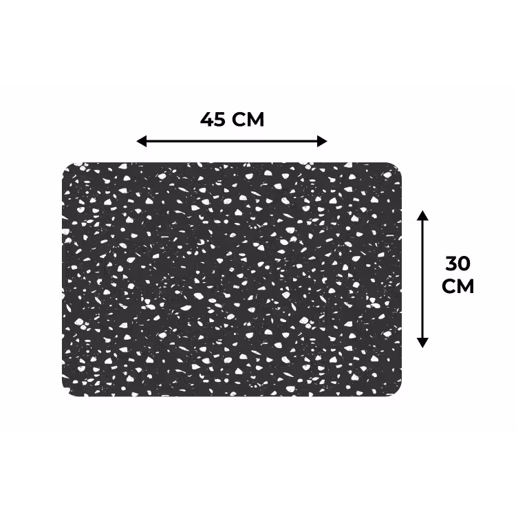 Placemat - 6 stuks - Terrazzo - Patroon - Zwart - Wit — 3