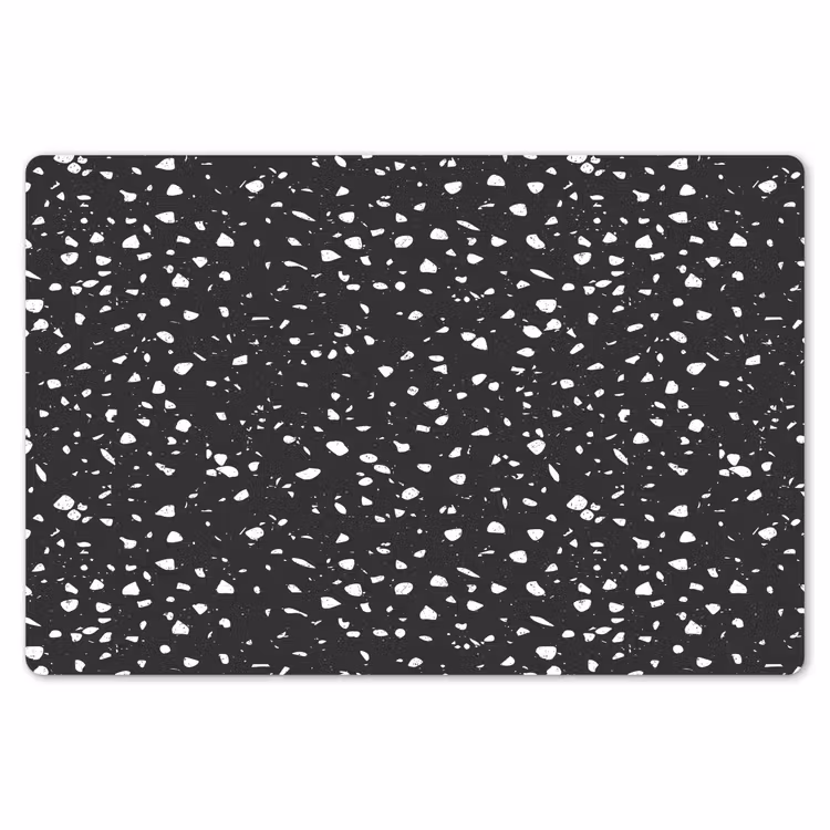 Placemat - 6 stuks - Terrazzo - Patroon - Zwart - Wit — 7