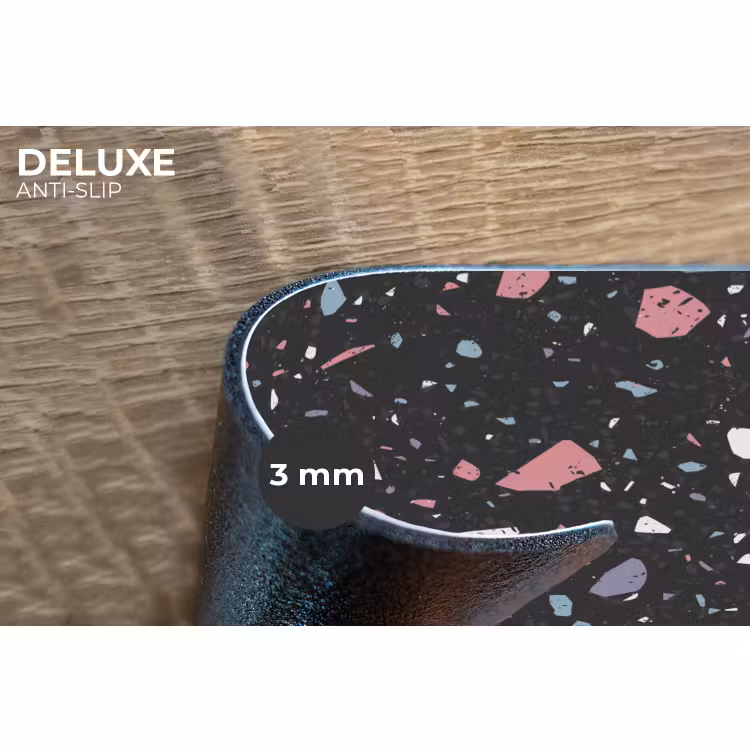 Placemat - 6 stuks - Terrazzo - Patroon - Zwart - Zacht — 4