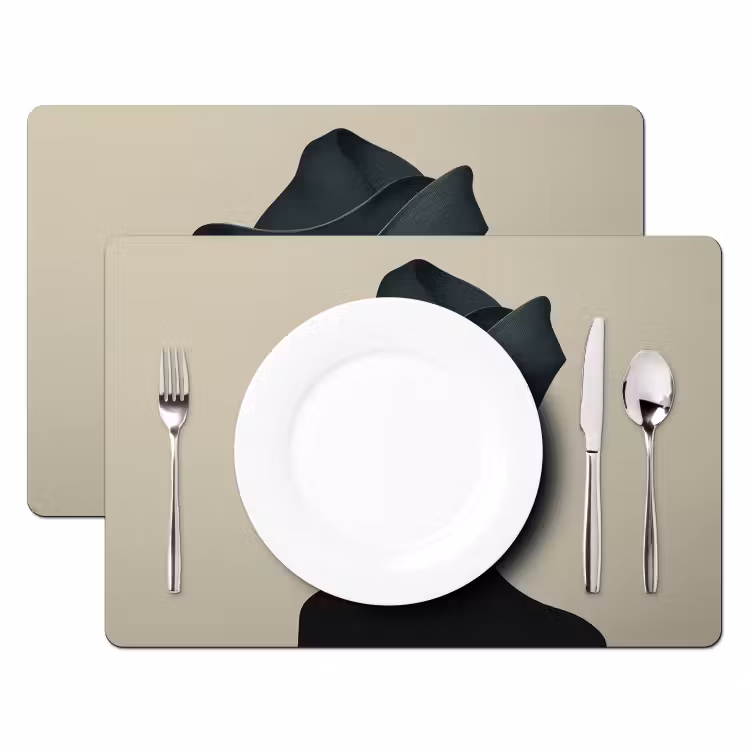 Placemat - 6 stuks - Vrouw - Groen - Hoed — 2