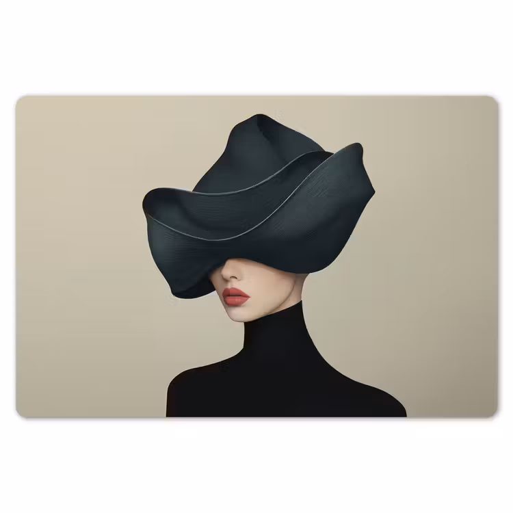 Placemat - 6 stuks - Vrouw - Groen - Hoed — 7