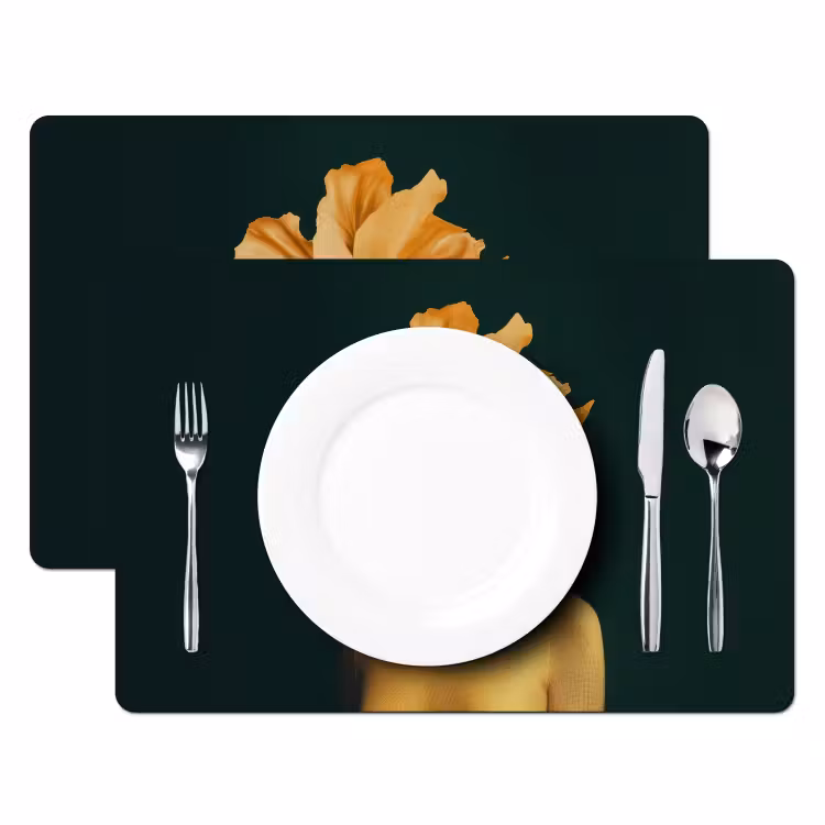 Placemat - 6 stuks - Vrouw - Hoed - Geel — 2