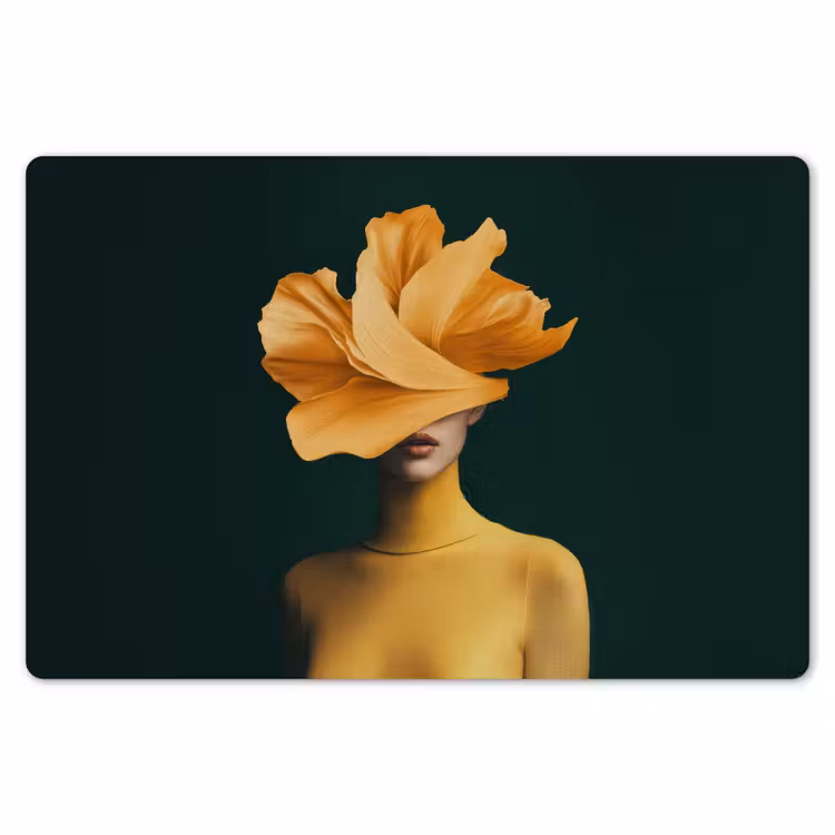 Placemat - 6 stuks - Vrouw - Hoed - Geel — 7