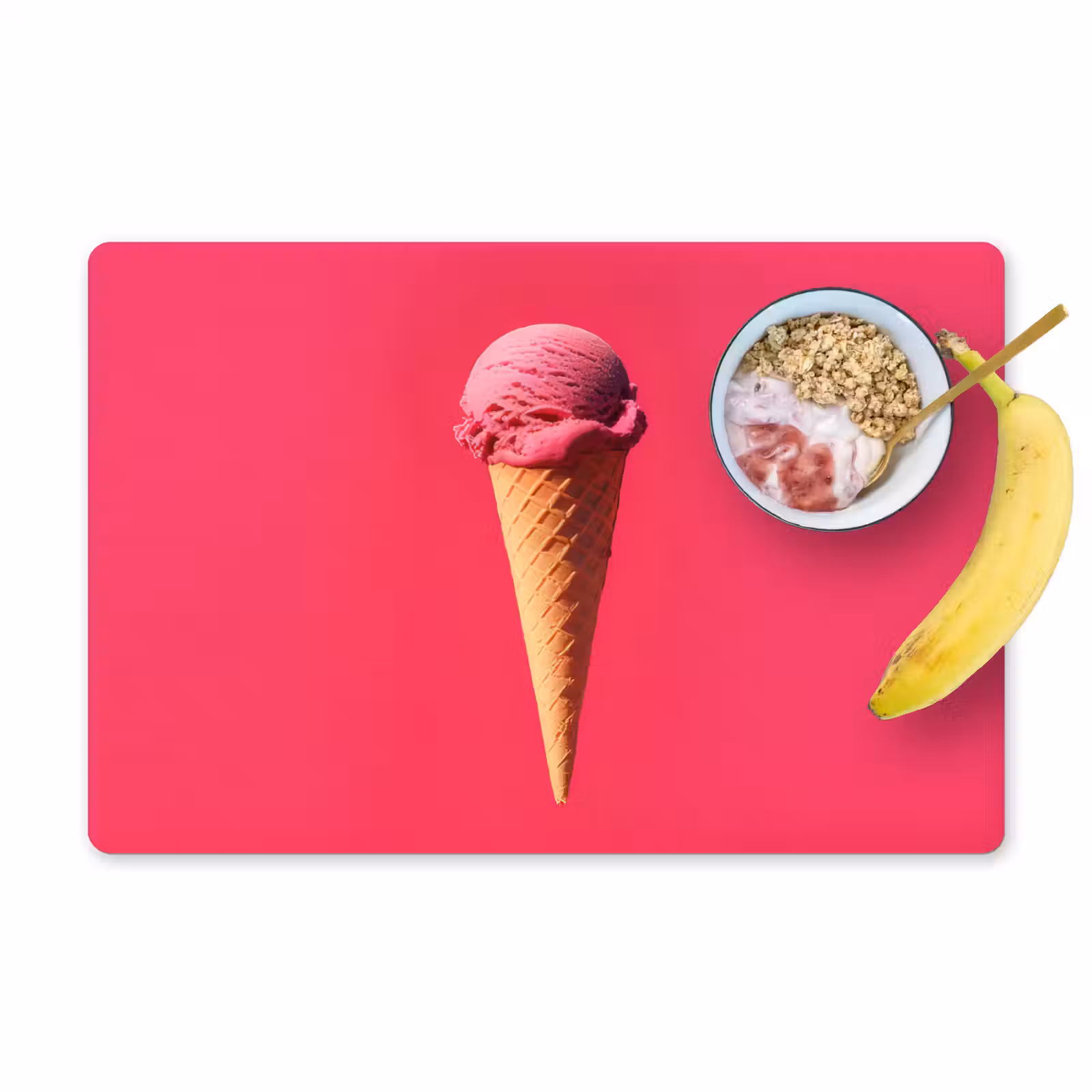 Placemat - 6 stuks - Schepijs - Roze - Hoorntje — 1