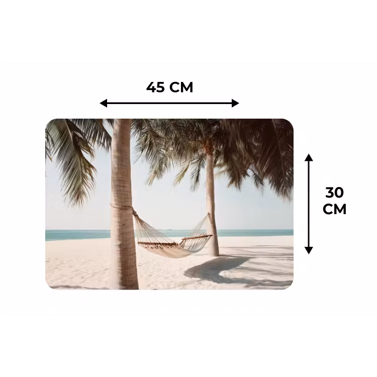 Placemat - 6 stuks - Hangmat - Palmbomen - Strand - Zee — 3