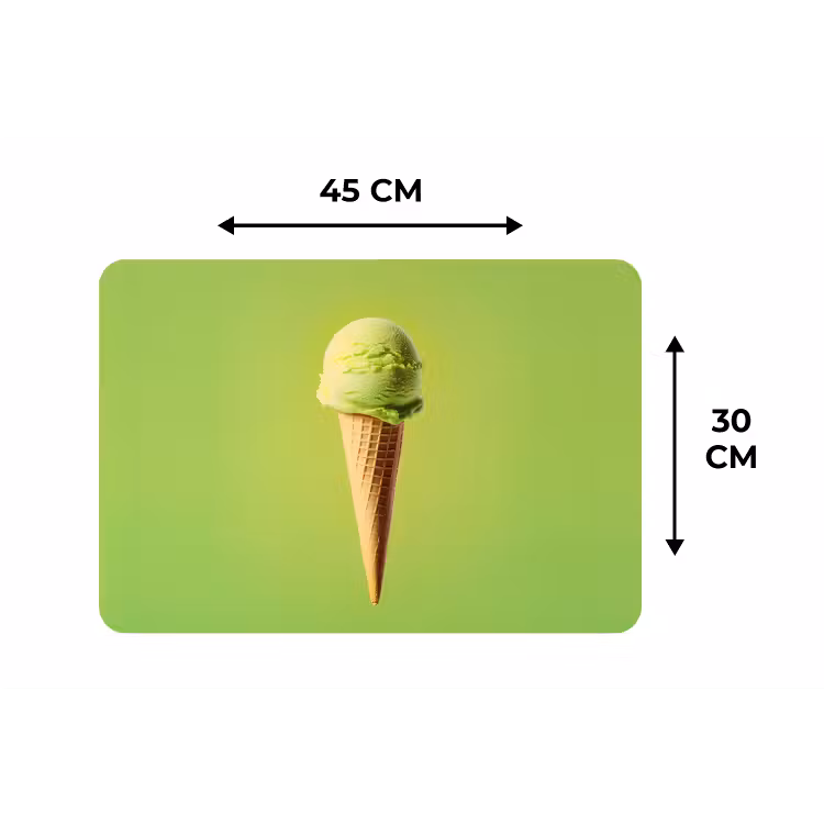 Placemat - 6 stuks - Hoorntje - Schepijs - Groen — 3