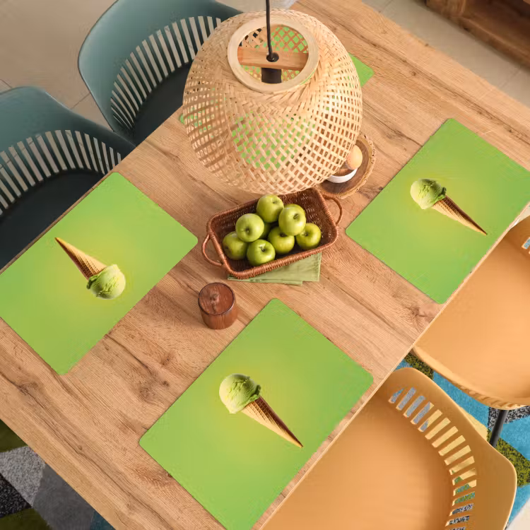 Placemat - 6 stuks - Hoorntje - Schepijs - Groen — 6