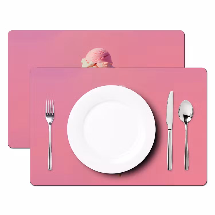 Placemat - 6 stuks - Hoorntje - Schepijs - Roze — 2