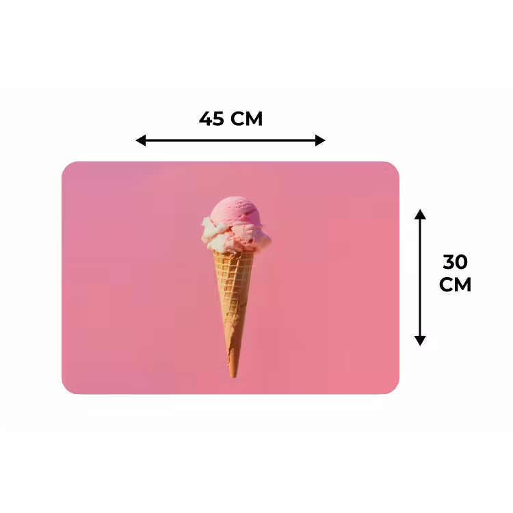 Placemat - 6 stuks - Hoorntje - Schepijs - Roze — 3