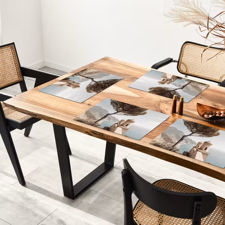 Placemat - 6 stuks - Kust - Klif - Boom - Gebouw — 5