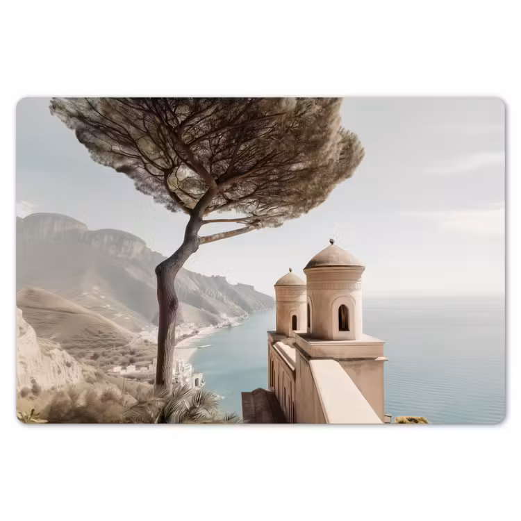 Placemat - 6 stuks - Kust - Klif - Boom - Gebouw — 7
