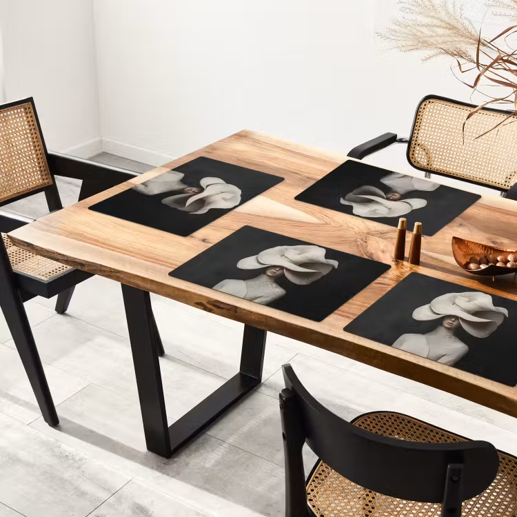 Placemat - 6 stuks - Modern - Vrouw - Hoed — 5