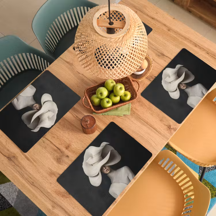 Placemat - 6 stuks - Modern - Vrouw - Hoed — 6