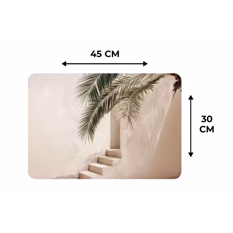 Placemat - 6 stuks - Palmboom - Schaduw - Trap - Beige — 3