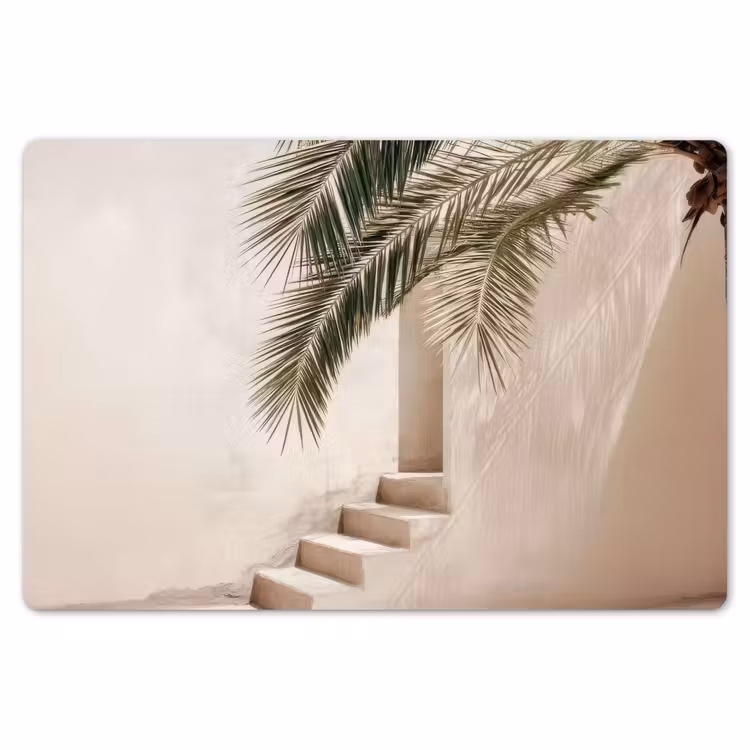 Placemat - 6 stuks - Palmboom - Schaduw - Trap - Beige — 7