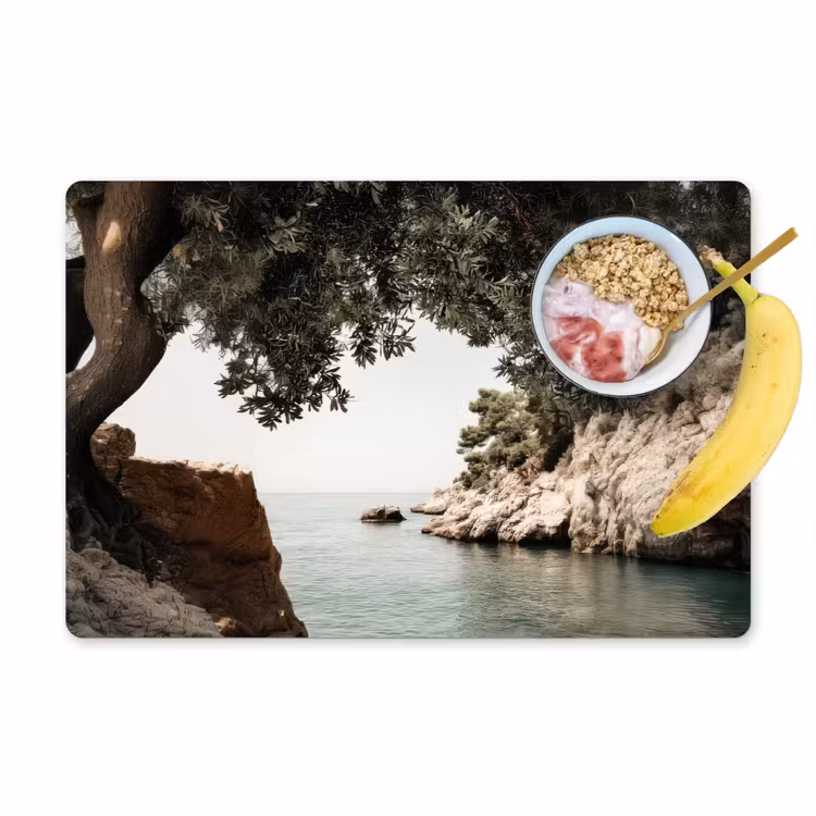 Placemat - 6 stuks - Rotsen - Zee - Boom - Groen — 1