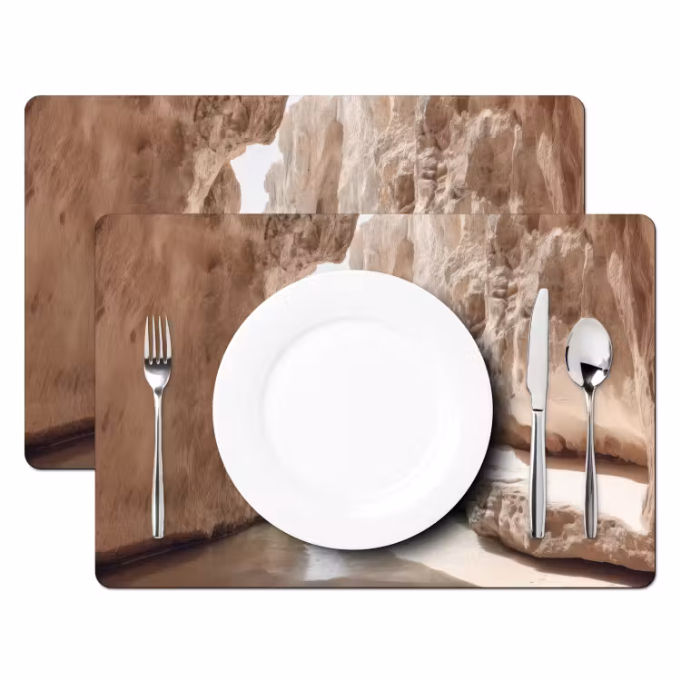 Placemat - 6 stuks - Rotsen - Zee - Zand - Kloof — 2