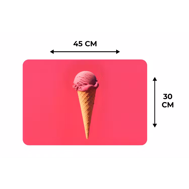 Placemat - 6 stuks - Schepijs - Roze - Hoorntje — 3