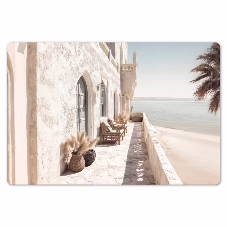 Placemat - 6 stuks - Terras - Stoelen - Strand - Beige — 7