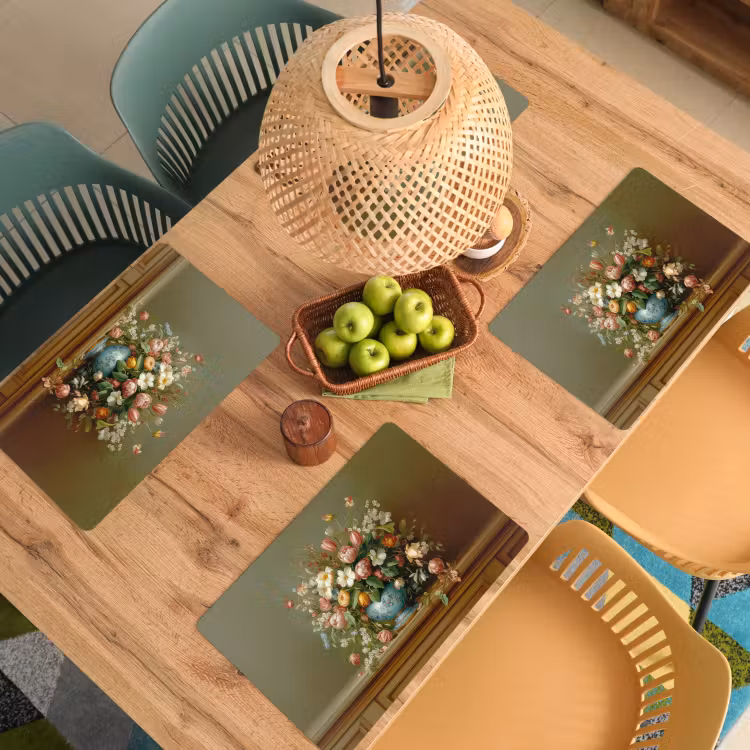 Placemat - 6 stuks - Vaas - Pastel - Kleuren - Bloemen — 6