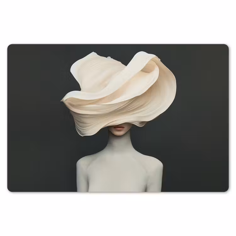 Placemat - 6 stuks - Vrouw - Beige - hoed — 7
