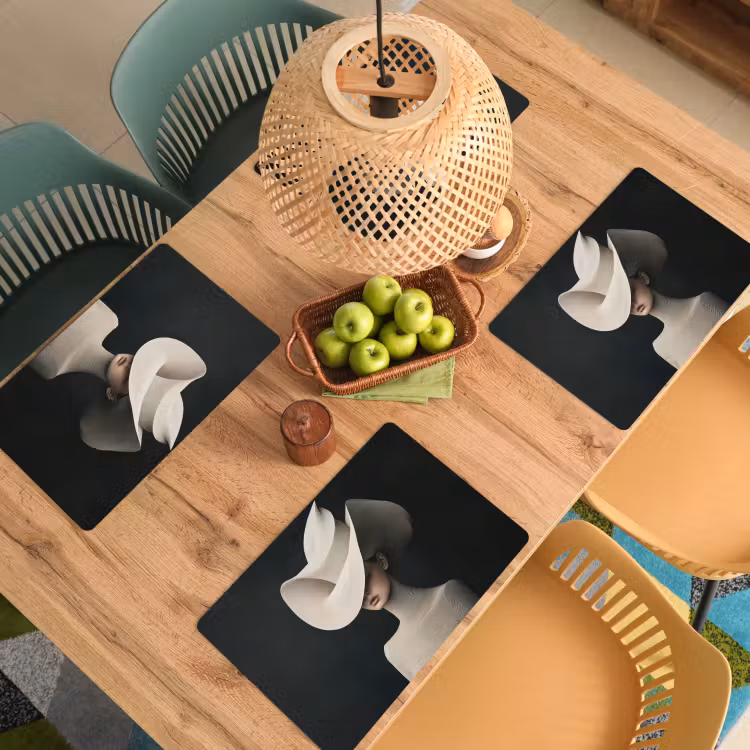 Placemat - 6 stuks - Vrouw - Golvende - Hoed — 6