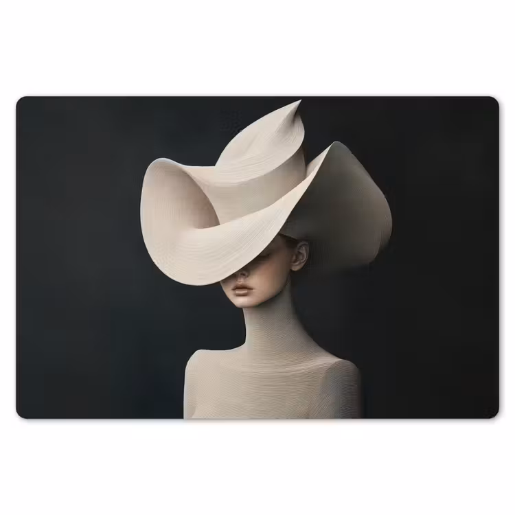 Placemat - 6 stuks - Vrouw - Golvende - Hoed — 7