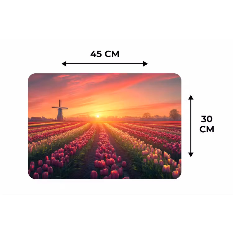 Placemat - 6 stuks - Windmolen - Zonsondergang - Landschap — 3