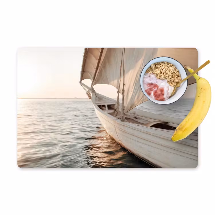 Placemat - 6 stuks - Zeilboot - Zee - Beige - Zon — 1