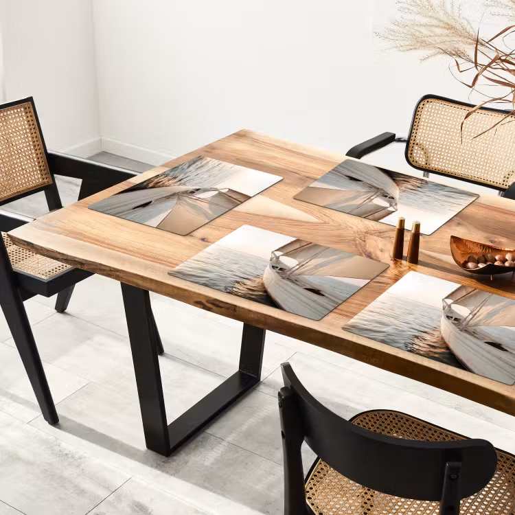 Placemat - 6 stuks - Zeilboot - Zee - Beige - Zon — 5