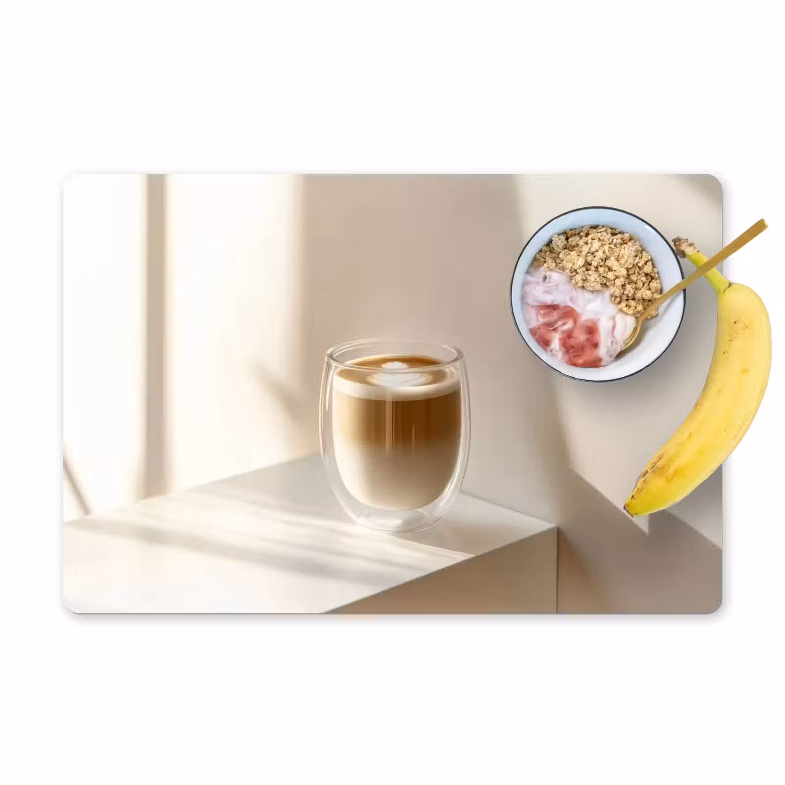 Placemat - 6 stuks - Mok - Latte - Minimalistisch - Schaduw — 1